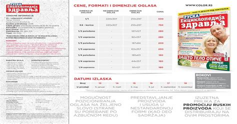 CENE FORMATI I DIMENzIJE OGlASA Color Rs Enciklopedija Pdf Torte