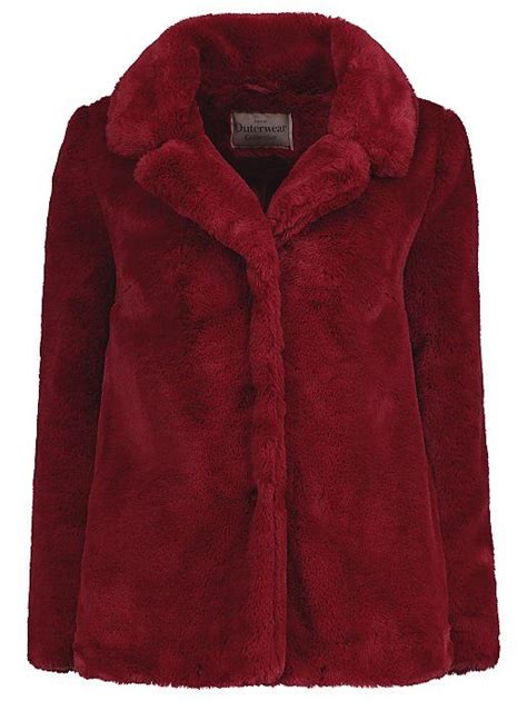 Burgundy Faux Fur Coat Women George Womens Faux Fur Coat