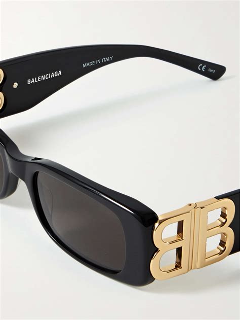 Black Dynasty Square Frame Acetate And Gold Tone Sunglasses