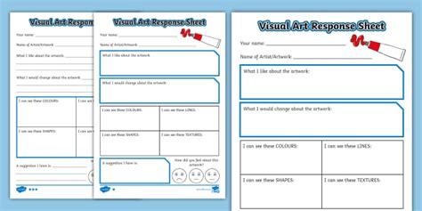 Visual Art Response Activity Sheet Teacher Made Twinkl Worksheets