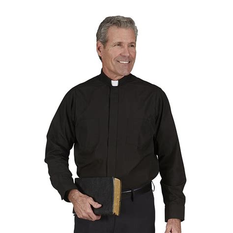 Black Tab Collar Clergy Shirt Long Sleeve Rj Toomey