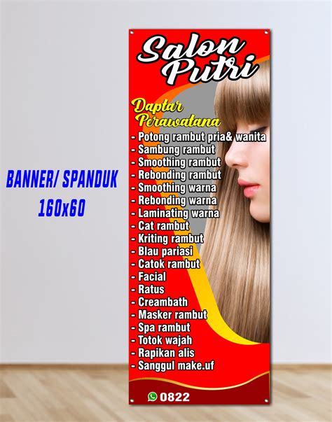 Spanduk SALON Banner SALON Ukuran 160X60 Cm Bayar Ditempat