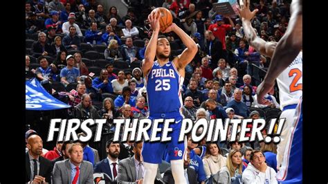 First Career Three Ben Simmons Hits His First Career 3 Pointer Youtube