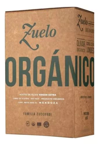 Aceite De Oliva Extra Virgen Organico Zuelo Bag In Box 2 Lts Envío gratis