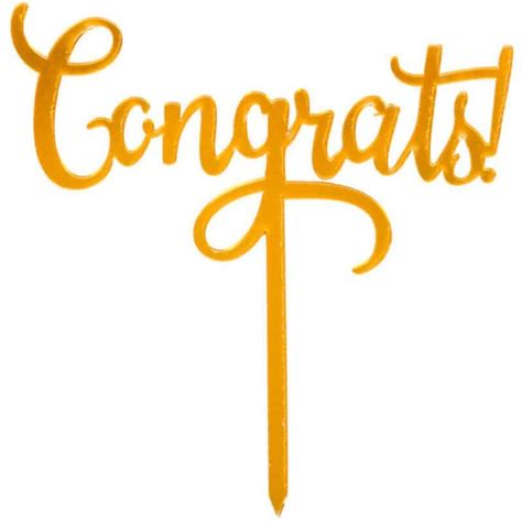 Congrats Cake Topper Gold Congratulations Graduation Engagement Party