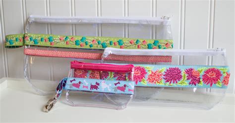 Ribbon And Vinyl Zipper Pouches Free Tutorial Sewcanshe Free