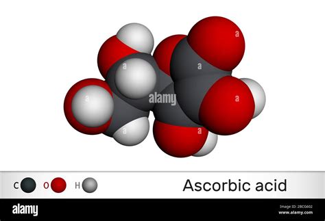 Ácido ascórbico vitamina C molécula C6H8O6 Aditivo alimentario E300