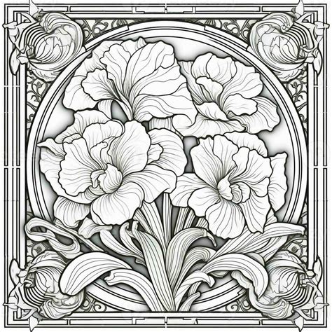 Art Nouveau Coloring Page Stock Photo At Vecteezy