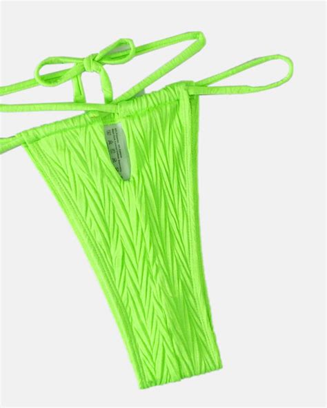 Buy The Garmspot Halter Neck Two Piece Bikini In Neon Green On Garmspot
