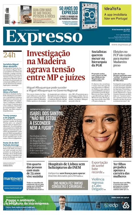 Expresso Fev Jornais E Revistas Sapo Pt Ltima Hora E