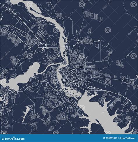 Map of the City of Irkutsk, Russia Stock Illustration - Illustration of 2021, simple: 158859823