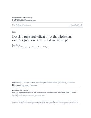 Fillable Online Digitalcommons Lsu Development And Validation Of The