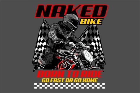 Naked Bike Rider Checkered Flag Gráfico por jellybox999 Creative Fabrica