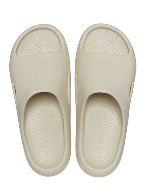 Crocs Men S Mellow Recovery Slide Sandals From Finish Line In Bone