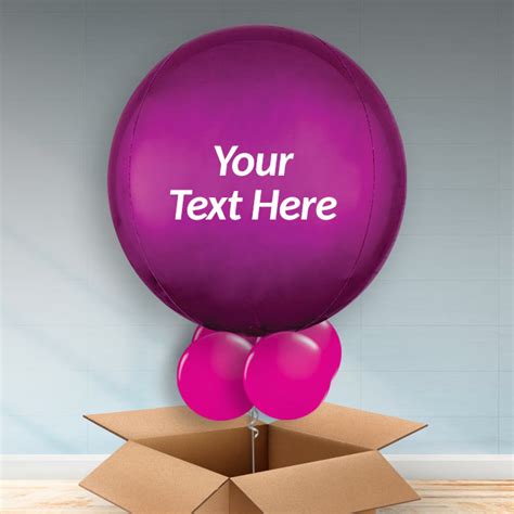 Personalised Hot Pink Orbz Balloon In A Box Party Save Smile