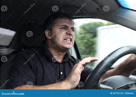 Angry Man Driving A Vehicle Stock Image Image Of Abusive Automobile