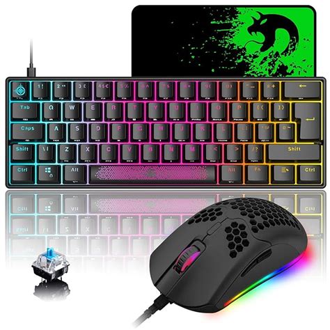 Buy Mechanical Mini RGB Gaming Keyboard and Mouse Combo with Compact ...