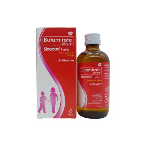 Sinecod Forte Butamirate Citrate 75mg 5ml Syrup 120ml Price In The