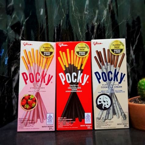 Jual Glico Pocky Biskuit Stick Rasa Cokelat Stroberi Vanila Susu