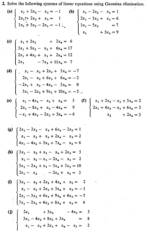 Answered 2 Solve The Following Systems Of Bartleby