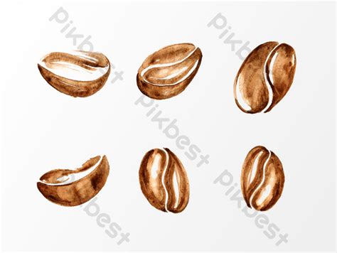 Brown Coffee Beans Design Elements Ai Png Images Free Download Pikbest