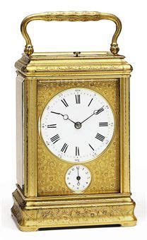 A FRENCH ENGRAVED GILT BRASS GRANDE SONNERIE CARRIAGE CLOCK WITH ALARM