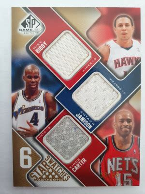 2009 10 SP Game Used 6 Star Swatches Carter Jamison Nowitzki Hughes