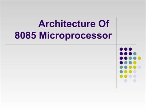 Mpandal Presentation 8085 Microprocessor Architecture Ppt