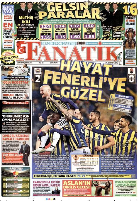 Fanatik gazetesi | Fanatik gazetesi manşet | Fanatik gazetesi oku