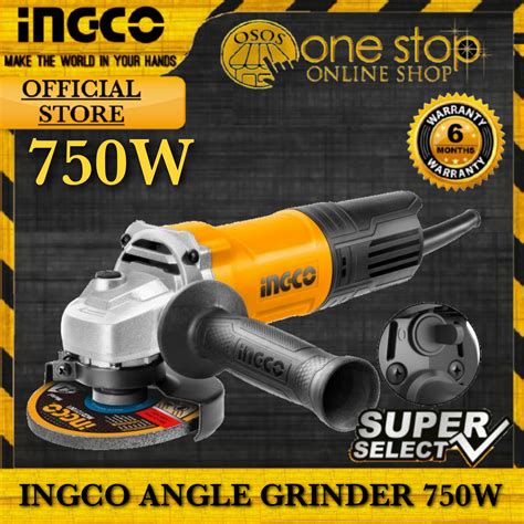 INGCO Angle Grinder 700W AG70012 750W AG750162 FREE 10pcs Cutting