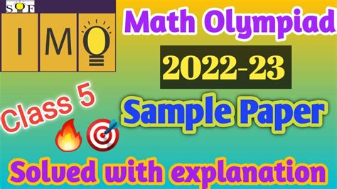 Imo Class 5 Sample Paper 2022 23 Sof Imo Grade 5 Sample Paper Solution And Explanation