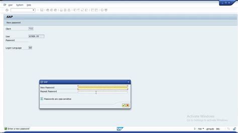 How To Change Sap Login Password Youtube