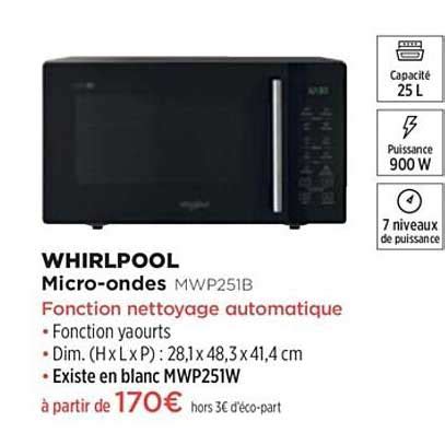 Offre Micro Ondes Whirlpool Mwp B Chez Pulsat