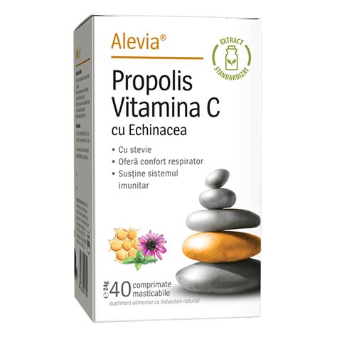 Propolis Vitamina C Cu Echinacea Si Stevie 40 Comprimate Masticabile