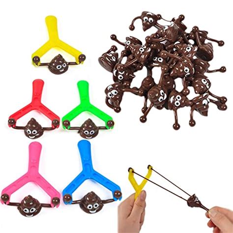 5pcs Popular Catapult Poo Slingshot With 20pcs Smiling Poop Bullets