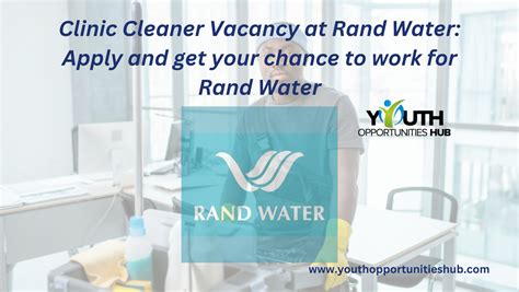 Clinic Cleaner Vacancy At Rand Water Apply And Get Your Chance To Work