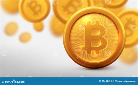 Bitcoins Y Nuevo Concepto Virtual Del Dinero Fondo De La Moneda De Oro