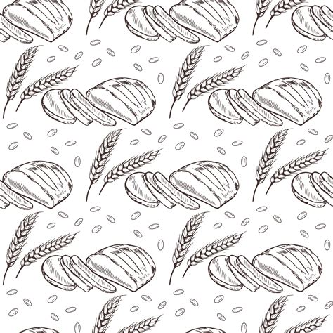 Spikelets Of Wheat And Bread Seamless Pattern 5631929 Vector Art At Vecteezy