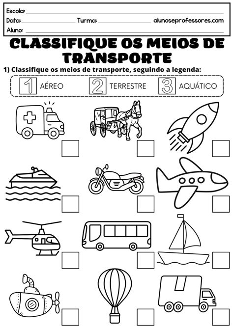 Atividade Meios De Transportes 3 Ano Image To U