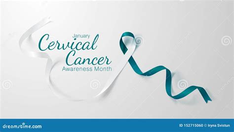 Cervical Cancer Awareness Calligraphy Poster Design Realistic Teal And