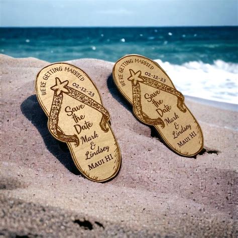 Beach Flip Flop Save The Date Magnet Wedding Favor Wedding Favor