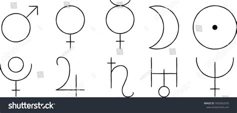 Collection Alchemy Symbols Signs Planets Vector Stock Vector (Royalty ...