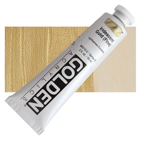 Golden Heavy Body Artist Acrylics Iridescent Gold Fine Oz Tube