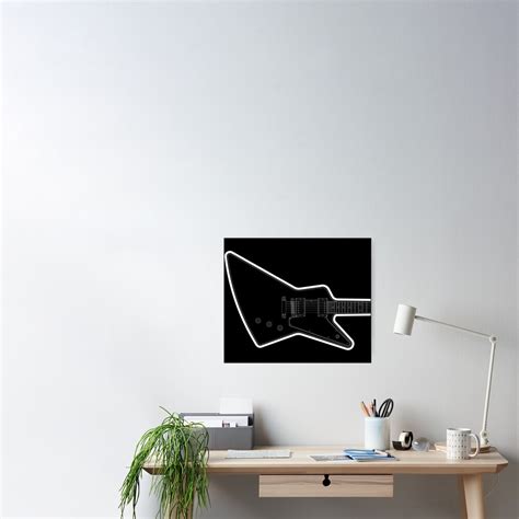 Gibson Explorer Electric Guitar Line Drawing Poster For Sale By Killerriffs Redbubble