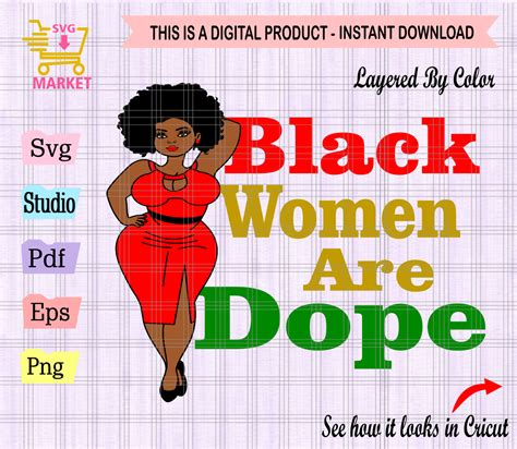 Black Women Are Dope Svg Afro Woman Svg Cut File Dope Svg Instant