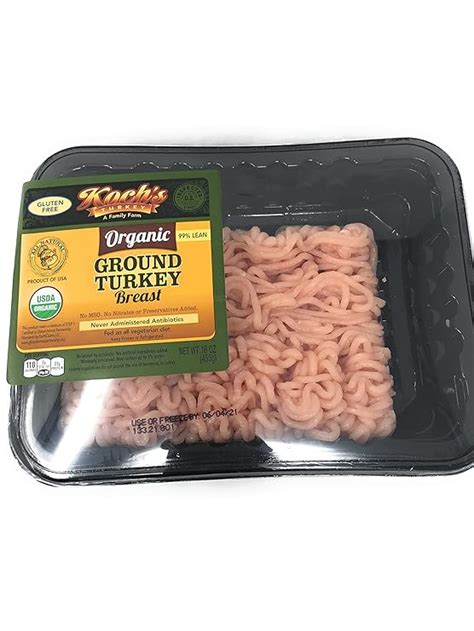 Kochs Turkey Farm Organic Ground Turkey Breast 16 Oz Grocery And Gourmet Food