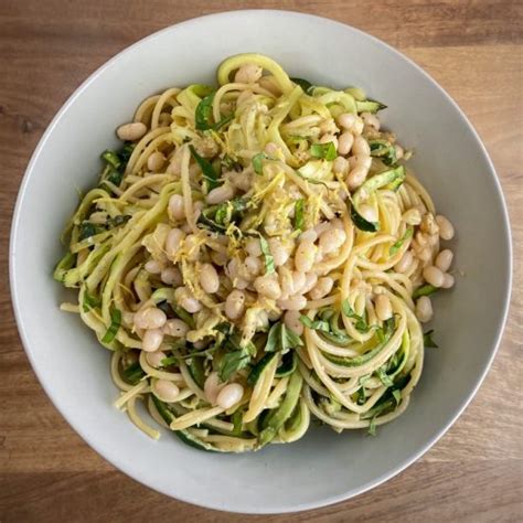 Pasta Al Limone With Zucchini And White Beans