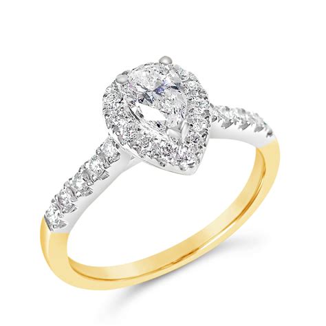 18ct yellow gold & platinum Pear Cut diamond ring - Max Wilson Diamond ...