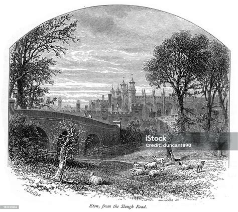 Eton College From The Slough Road Stock Illustration Download Image