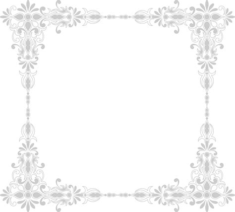 Grey Floral Border Png Transparent Image Png Arts Images